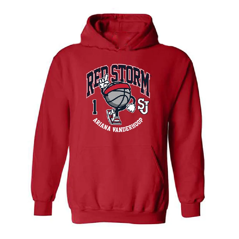 St. Johns - NCAA Women's Basketball : Ariana Vanderhoop - Fashion Shersey Hooded Sweatshirt Hoodie with Hood Adjustable Protection