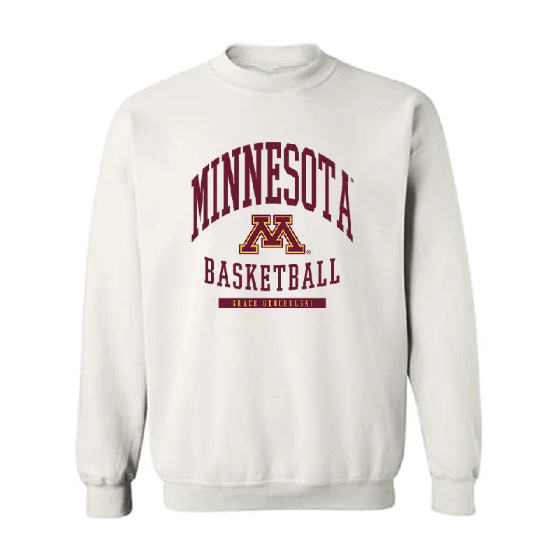 Minnesota - NCAA Women's Basketball : Grace Grocholski - Classic Fashion Shersey Crewneck Sweatshirt Hoodie with High Neck Warm Protective Minnesota - NCAA Women's Basketball : Grace Grocholski - Classic Fashion Shersey Crewneck Sweatshirt Hoodie with High Neck Warm Protective