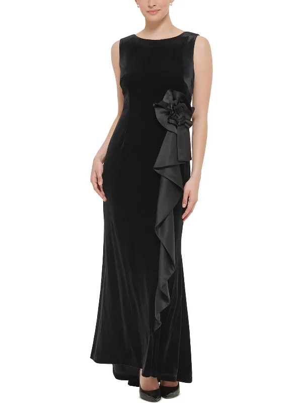 Womens Velvet Sleeveless Evening Dress Tunics Short Trendy