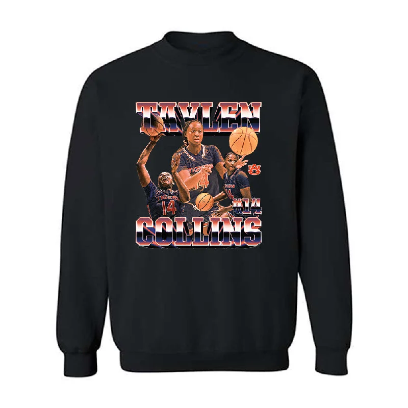 Auburn - NCAA Women's Basketball : Taylen Collins - Player Collage Crewneck Sweatshirt Hoodie with High Neck Warm Protective