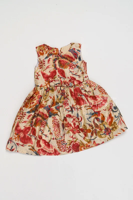 New Dress Frock Design with Multicolor Floral Prints for Stylish Little Girls Tunics Running lightweight