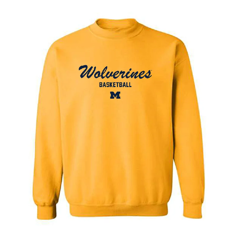 Michigan - NCAA Women's Basketball : Alyssa Crockett - Classic Shersey Crewneck Sweatshirt Hoodie with Puffed Sleeves Voluminous Trendy