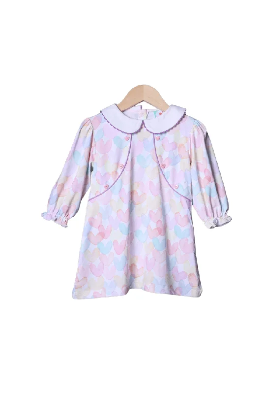Pastel Heart Knit Dress Tunics Custom made