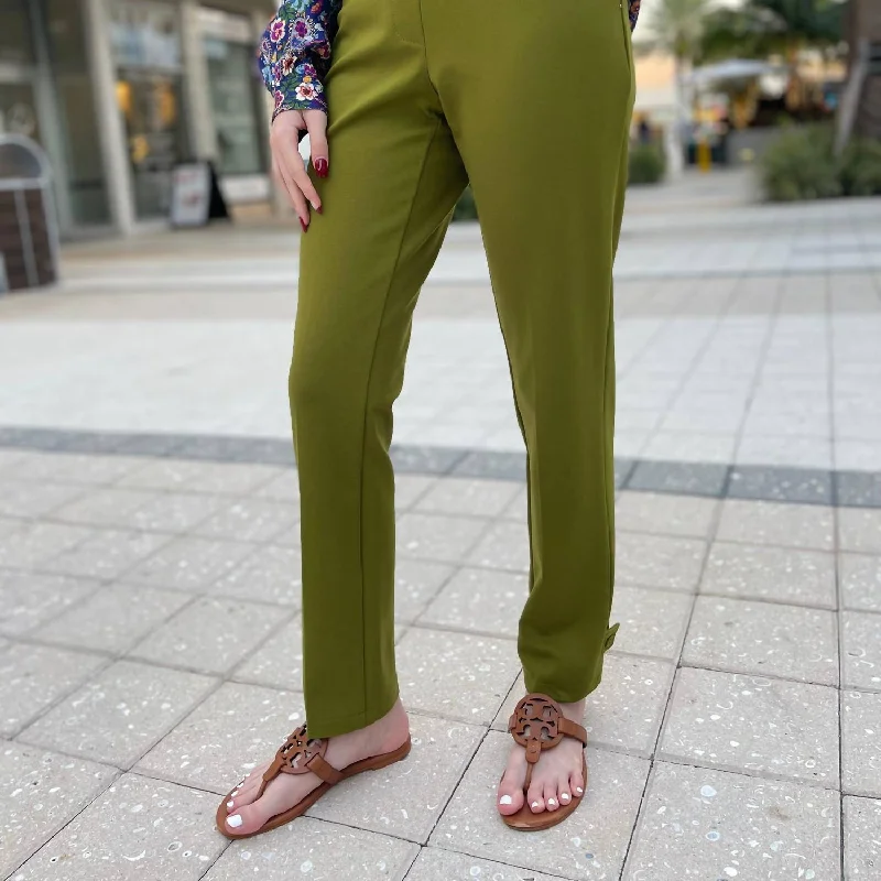 Verde Pant in Green Relaxed High-Waist Trousers
