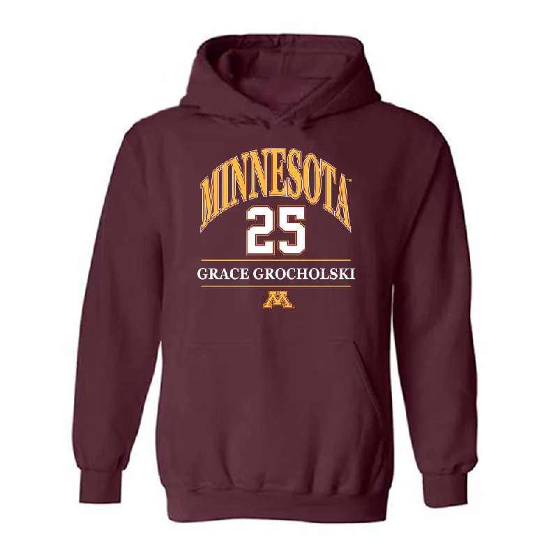 Minnesota - NCAA Women's Basketball : Grace Grocholski - Classic Fashion Shersey Hooded Sweatshirt Hoodie with Magnetic Closure Innovative Modern Minnesota - NCAA Women's Basketball : Grace Grocholski - Classic Fashion Shersey Hooded Sweatshirt Hoodie with Magnetic Closure Innovative Modern