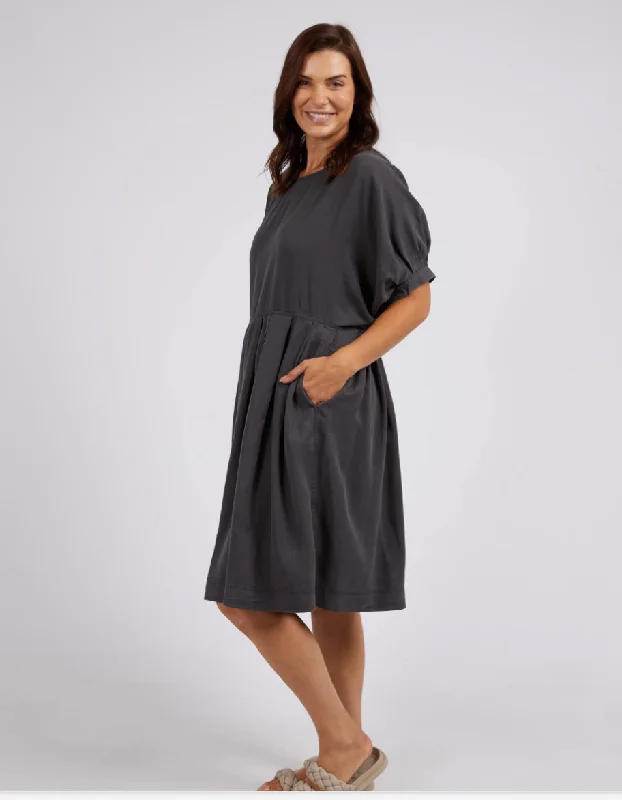Bliss Relaxed Dress - Washed Black Tunics Floral girly