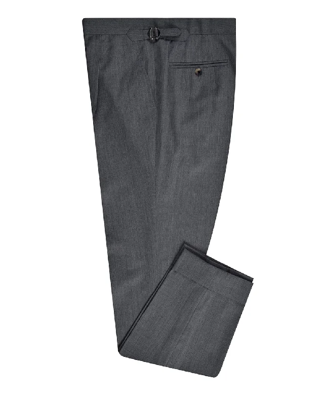 Mid Grey Wool Dress Pant Comfortable Wide-Leg Pants