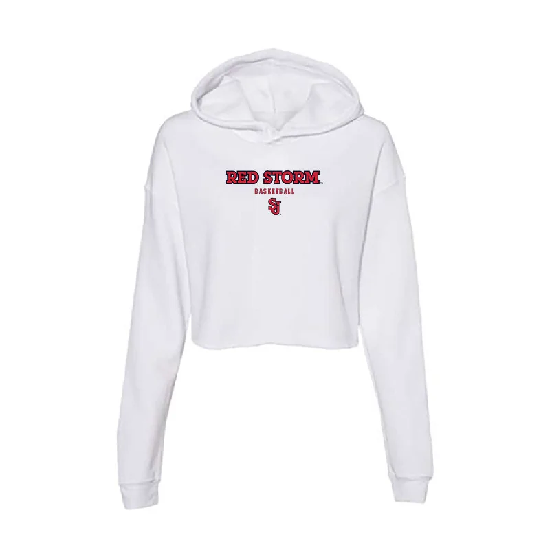 St. Johns - NCAA Women's Basketball : Ariana Vanderhoop - Women's Crop Fleece Hoodie Hooded Sweatshirt Casual Wear Street Style
