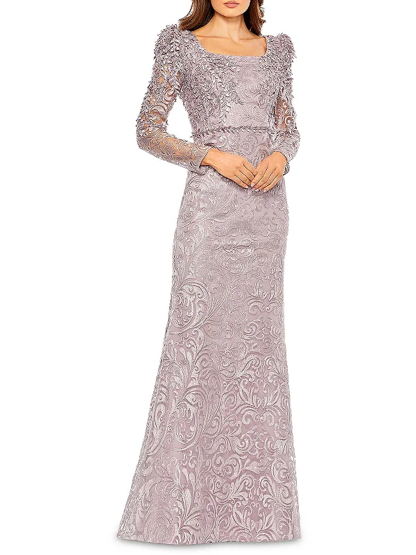 Womens Lace Long Evening Dress Halter Neckline Beach