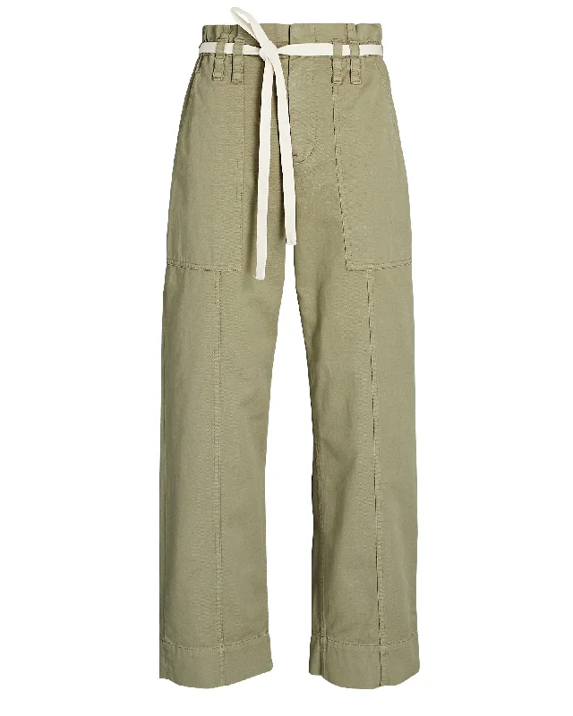 A.L.C. Augusta Belted Paperbag Cargo Pants Sleek Black Pants
