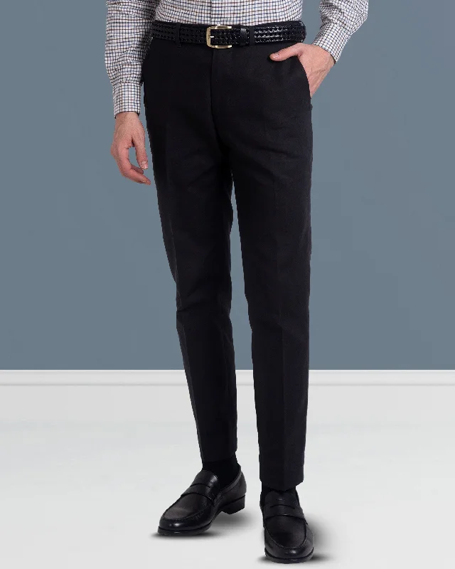 Midnight Grey Twill Dress Pant Stylish Paperbag Waist Pants
