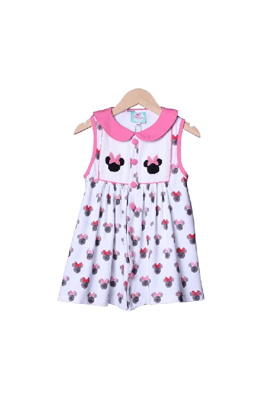 Smocked Mouse Watercolor Dress Tunics Short Trendy