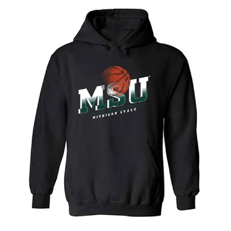 Michigan State - NCAA Women's Basketball : Nyla Hampton - Sports Shersey Hooded Sweatshirt Hoodie with Batwing Sleeves Loose Dramatic