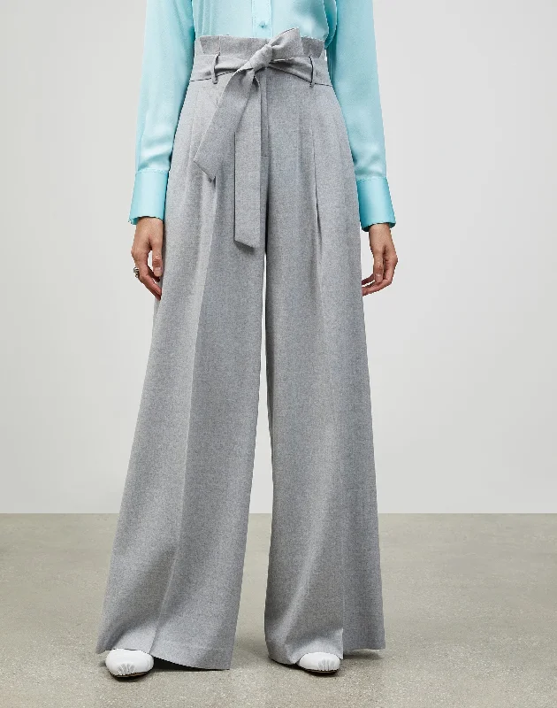 Italian Superlative M??lange Wool Tillary Wide-Leg Pant Casual Wide Pants