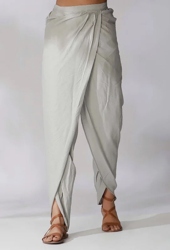 Grey Cotton Dhoti Pants Cozy Jogger Leggings