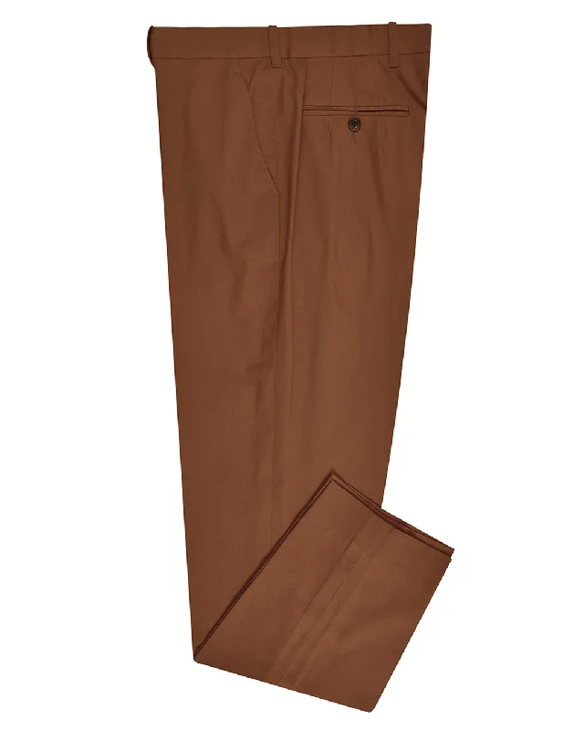 Fresco: Soft Brick Brown Stretch Twill Dress Pant Sleek Black Pants