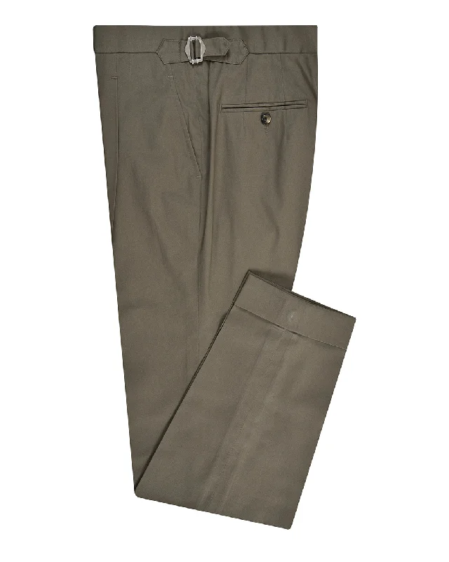 Fresco Soft Light Brown Stretch Twill Dress Pant Casual Plaid Pants