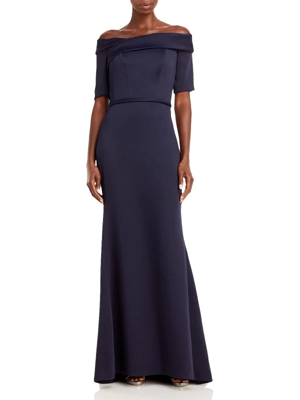 Womens Off-The-Shoulder Maxi Evening Dress Tunics Solid Classic
