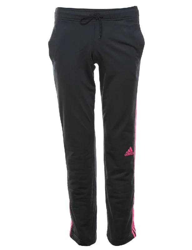 Adidas Black & Pink Contrast Track Pants - W28 L32 Stylish Harem Pants
