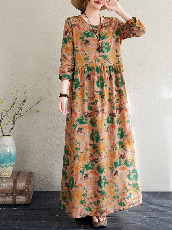 Women's Beautiful and Stylish Plus size Printed Smock Dress Tunics Timeless classic