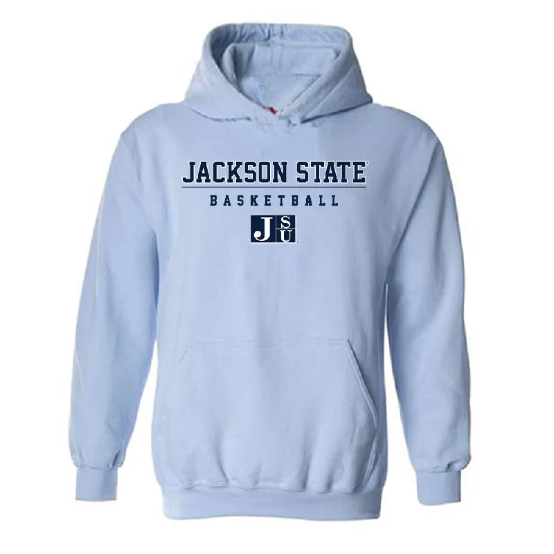 Jackson State - NCAA Women's Basketball : Diaka Berete - Classic Shersey Hooded Sweatshirt Hoodie with Metallic Shiny Futuristic