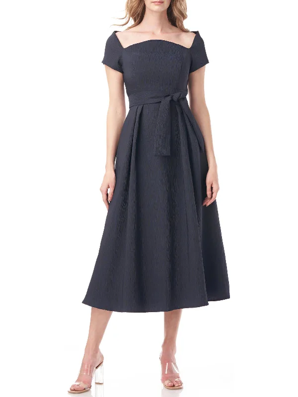 Francesca Womens Textured Asymmetric Evening Dress Tunics Short Trendy
