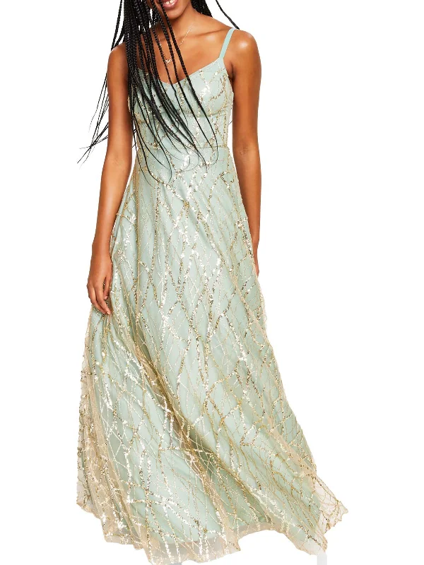 Juniors Womens Mesh Sequined Evening Dress Tunics New arrival