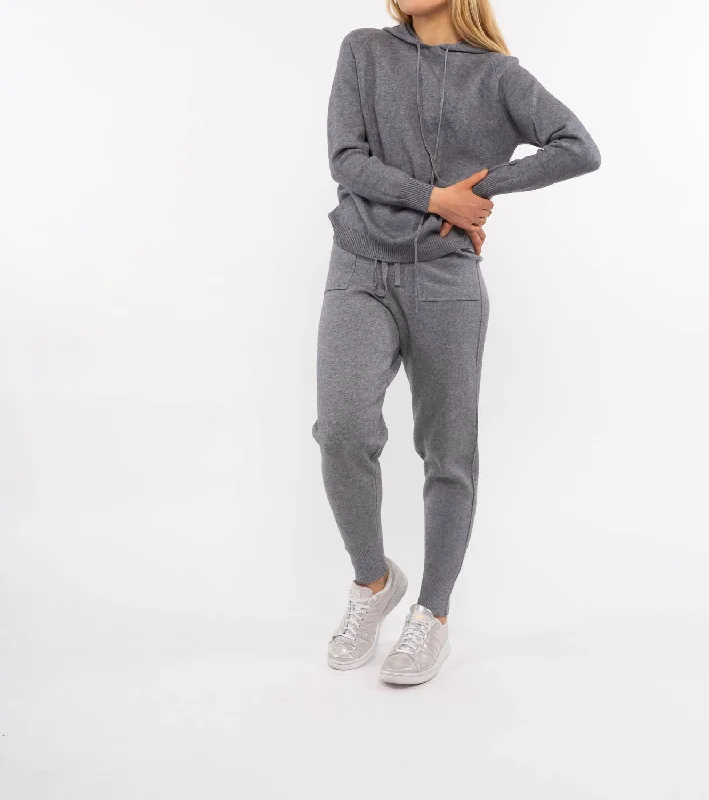 Gray Jogger Pant Knit Classic Stretch Pants