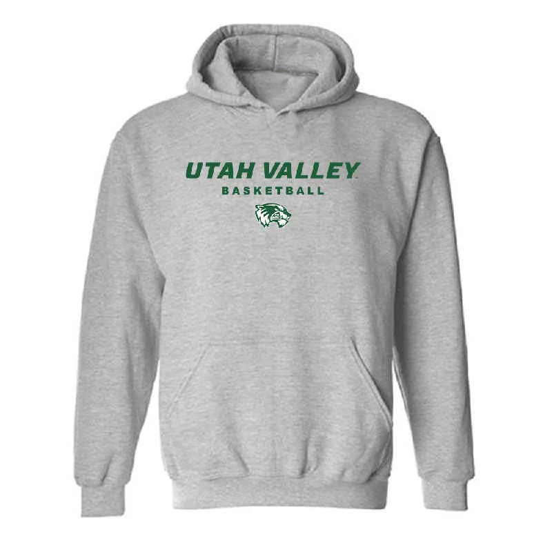Utah Valley - NCAA Women's Basketball : Halle Nelson - Classic Shersey Hooded Sweatshirt Hoodie with Logo Branding Identity