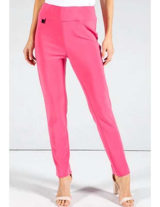 Straight Leg Pant In Pink Chic Wool Trousers