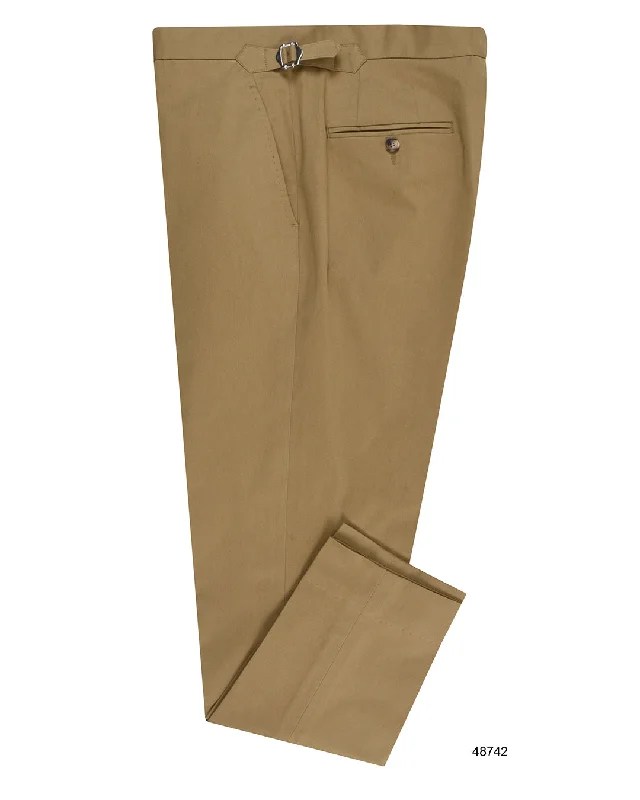 Golden Khaki Twill Dress Pant Comfortable Fleece Pants