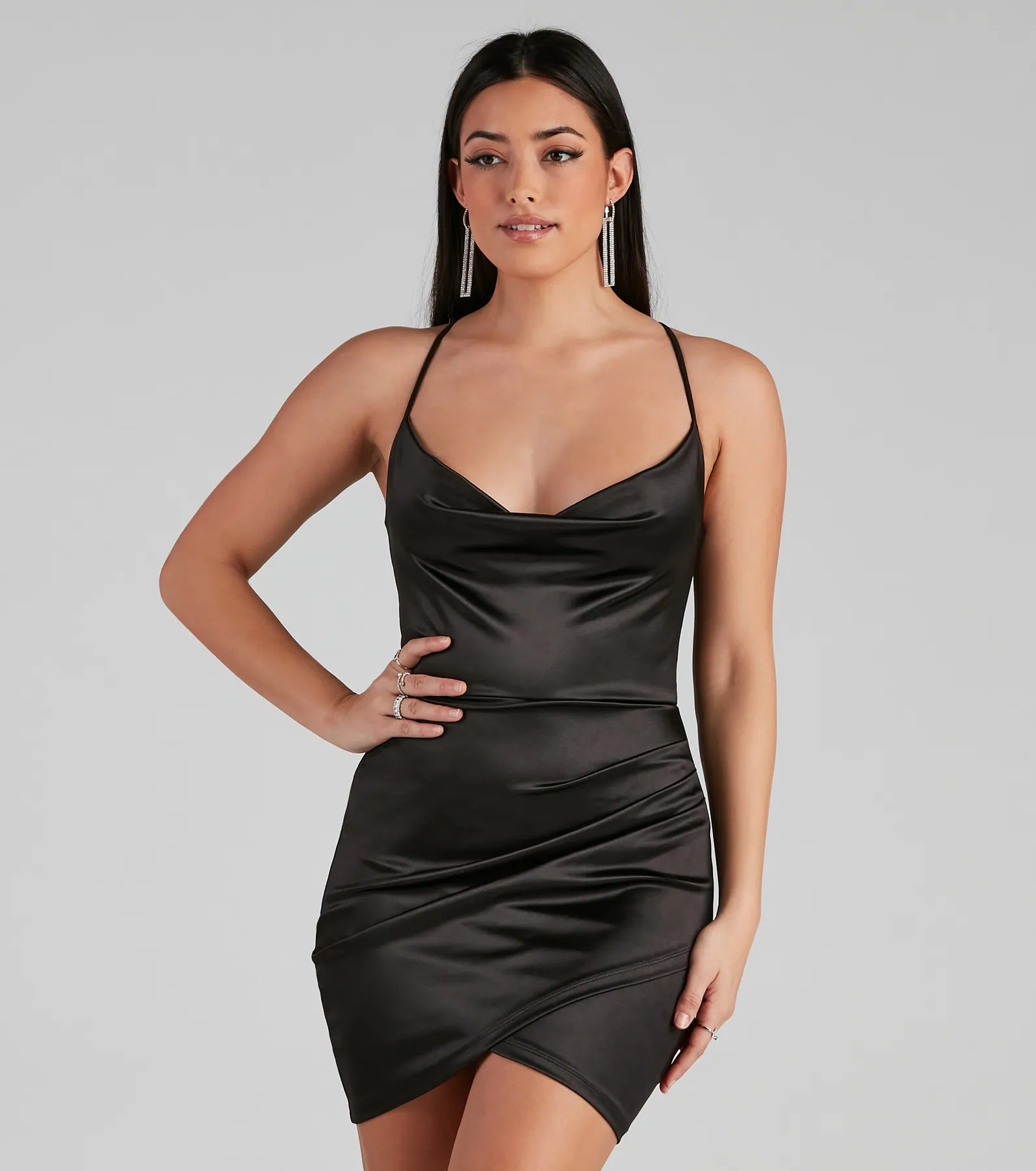 Colbie Satin Bodycon Party Dress Tunics Favorite customer
