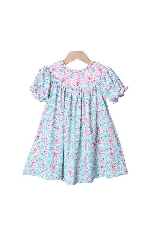 Smocked Sweet Bunny Heirloom Dress Casual Short Summer