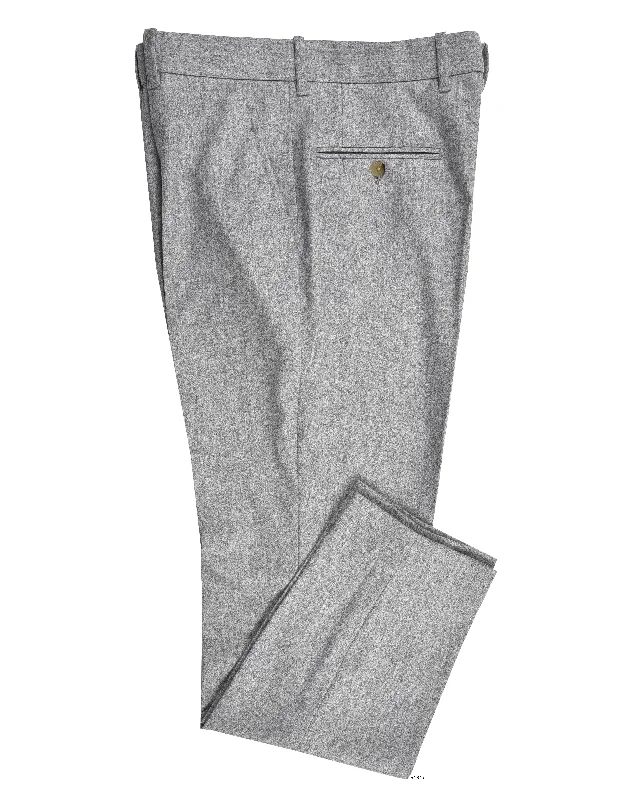 VBC 100% Wool: Ash Grey Flannel Dress Pant Comfortable Pleated Pants