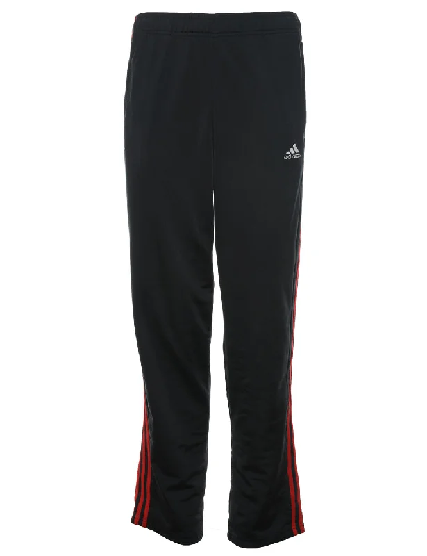 Adidas Black Classic Track Pants - W28 L33 Trendy Printed Pants