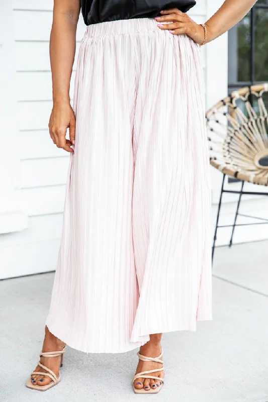 It's No Wonder Champagne Plisse Pants FINAL SALE Comfortable Fleece Pants