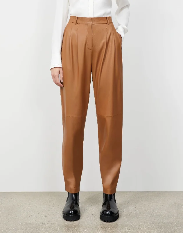 Supple Nappa Leather Vestry Pant Relaxed Linen Pants