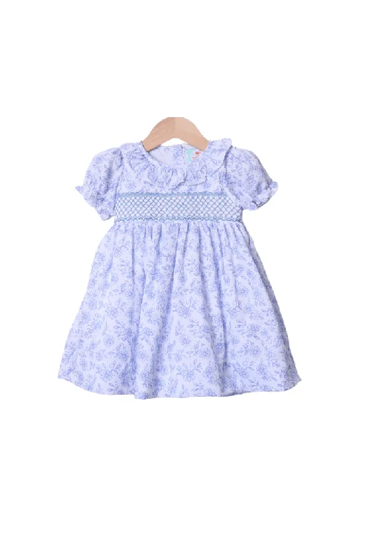 Smocked Blue Floral Heirloom Dress Tunics Occasion special
