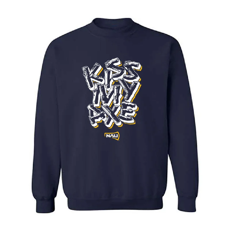 Northern Arizona - NCAA Women's Basketball : Audrey Taylor - Kiss My Axe V1 Classic Shersey Crewneck Sweatshirt Hoodie with Raw Hem Edgy Unfinished