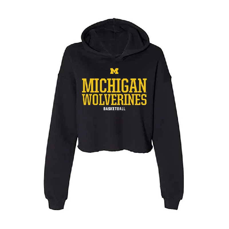 Michigan - NCAA Women's Basketball : Jordan Hobbs - Classic Shersey Women's Crop Fleece Hoodie Hoodie with Raglan Sleeves Sporty Comfortable