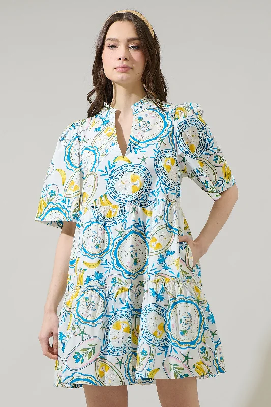 Harvest Island Dixie Split Neck Shift Dress Tunics Winter warm