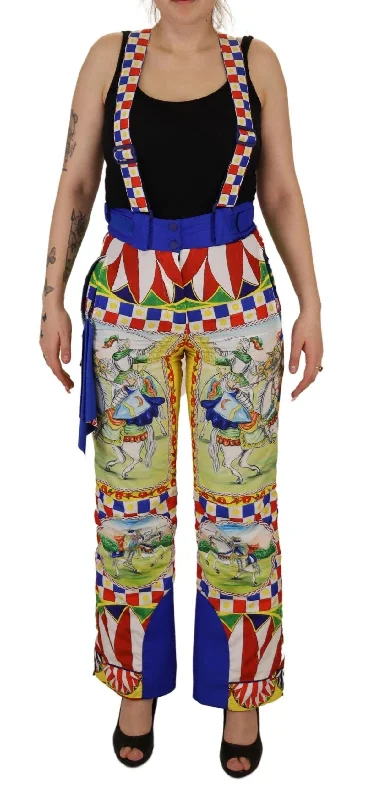 Dolce & Gabbana Multicolor High Waist Snow Pants Trendy High-Waist Trousers