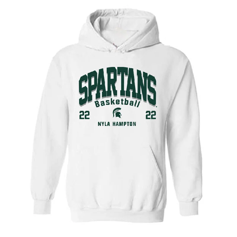 Michigan State - NCAA Women's Basketball : Nyla Hampton - Classic Fashion Shersey Hooded Sweatshirt Hoodie with Hem Elastic Stretchable Comfortable