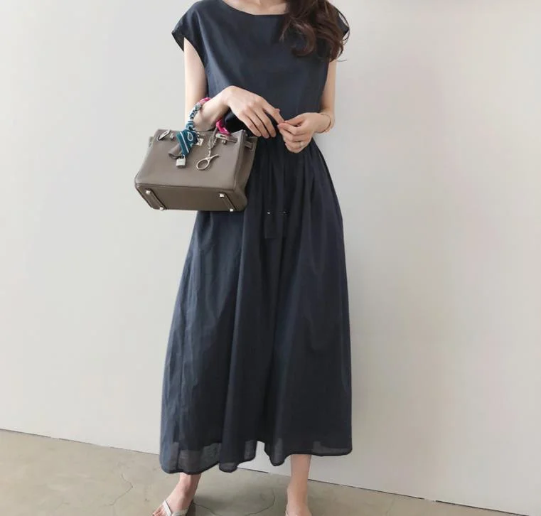 Women's waist size cotton dress Tunics Fleece cozy
