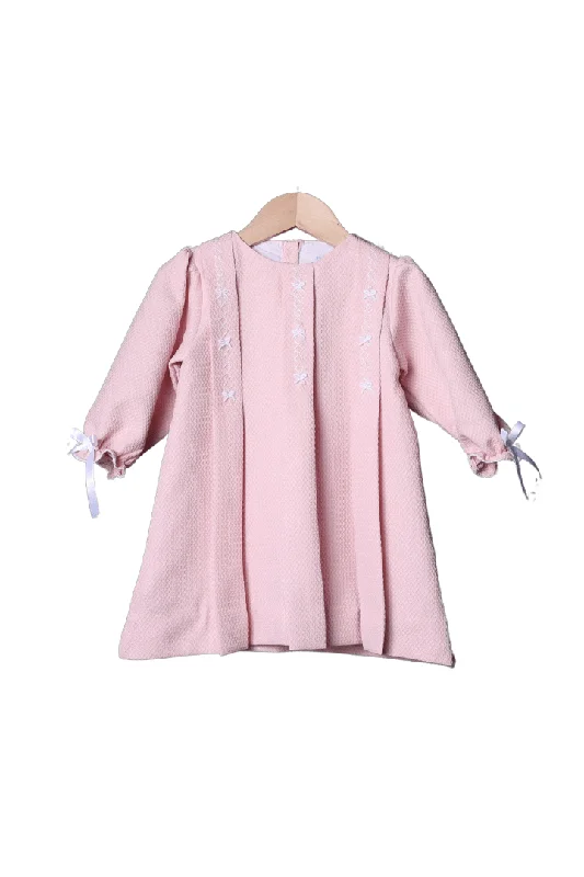 Smocked Pink Honeycomb Bow Dress Tunics Spring floral