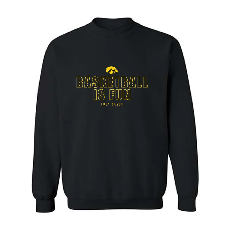Iowa - NCAA Women's Basketball : Lucy Olsen - Crewneck Sweatshirt Hoodie with Hem Embroidery Detailed Premium Iowa - NCAA Women's Basketball : Lucy Olsen - Crewneck Sweatshirt Hoodie with Hem Embroidery Detailed Premium