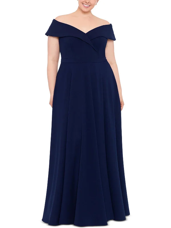 Plus Womens Solid Polyester Evening Dress Tunics Versatile stylish