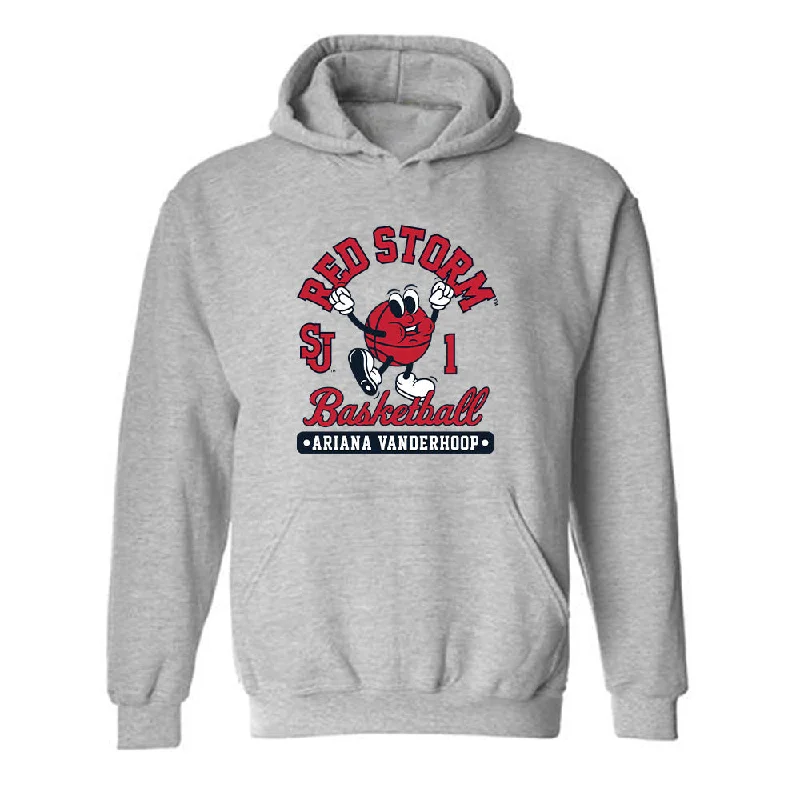 St. Johns - NCAA Women's Basketball : Ariana Vanderhoop - Fashion Shersey Hooded Sweatshirt Hoodie with Thumb Holes Functional Cozy