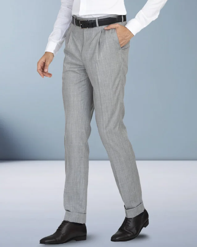 Washable Wool Grey Pant Fashionable Button-Up Pants