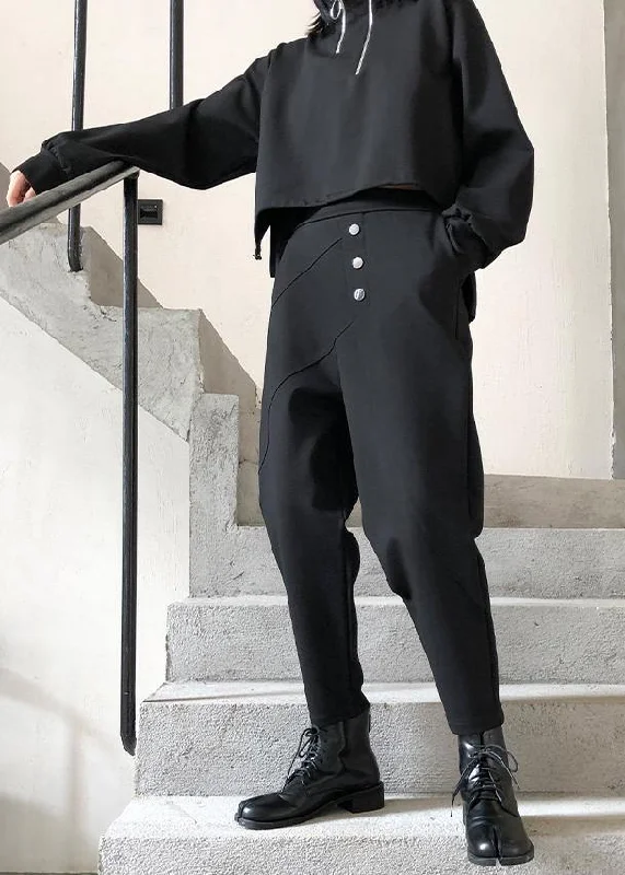 Nine points casual pants women spring and autumn plus size high waist and feet Harlan black pants Elegant Trouser Pants Nine points casual pants women spring and autumn plus size high waist and feet Harlan black pants Elegant Trouser Pants
